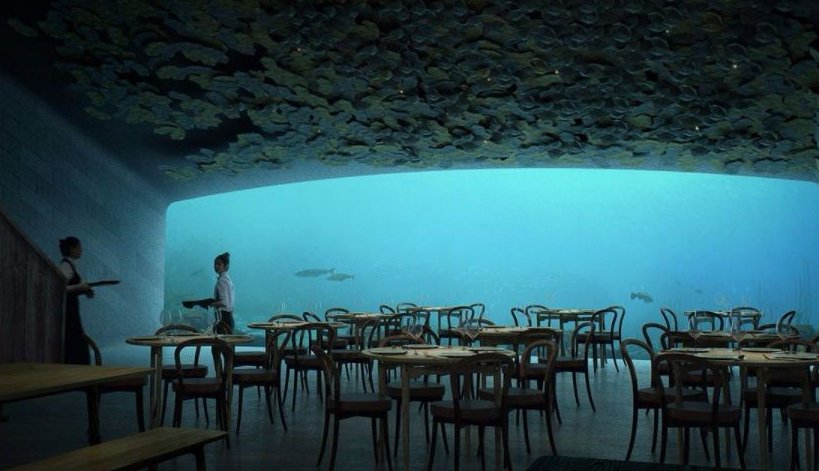 Cristalería del primer restaurante submarino de Europa