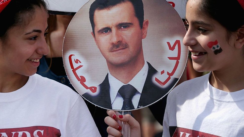 El Gobierno sirio recibe respaldo de la población.