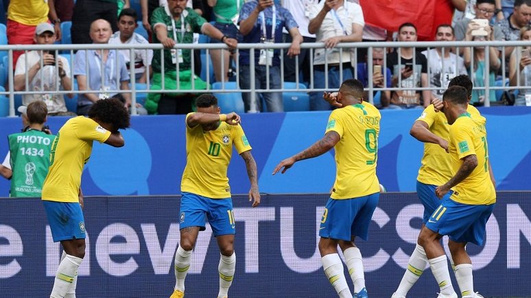 Los suramericanos celebran el gol que abrió el marcador.