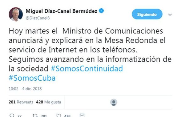 El Jefe de Estado insistió en la importancia de la informatización en el contexto de los esfuerzos en la Mayor de las Antillas