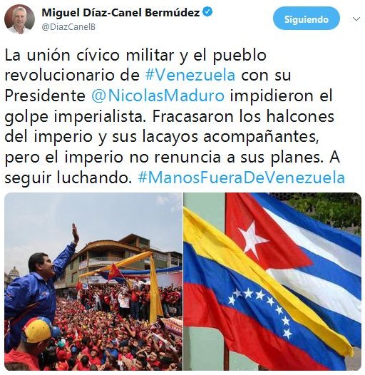 La unión cívico militar y el pueblo revolucionario impidieron el golpe imperialista en Venezuela