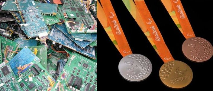 Medallas de desechos electrónicos