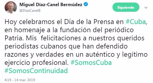 Díaz-Canel felicitó a los periodistas de Cuba por el Día de la Prensa