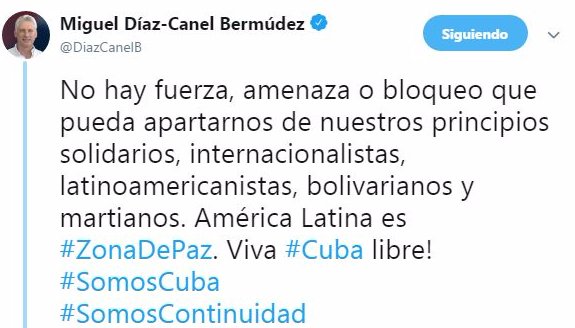 Mentiras y calumnias de Estados Unidos que constituyen ofensas también amenazan la soberanía de nuestros pueblos, afirmó Miguel Díaz-Canel