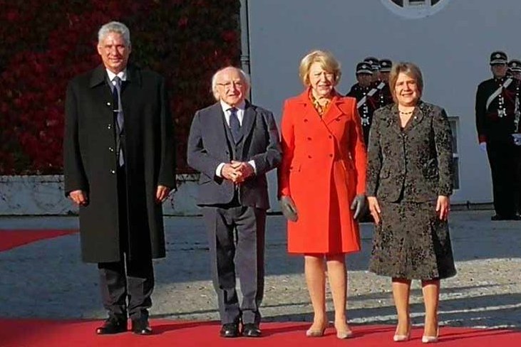 El Presidente de Cuba Miguel Díaz-Canel Bermúdez fue recibido por su homólogo de Irlanda, Michael Higgins