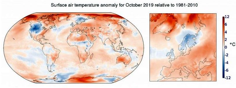 Un mes de octubre demasiado cálido preocupa a meteorólogos internacionales
