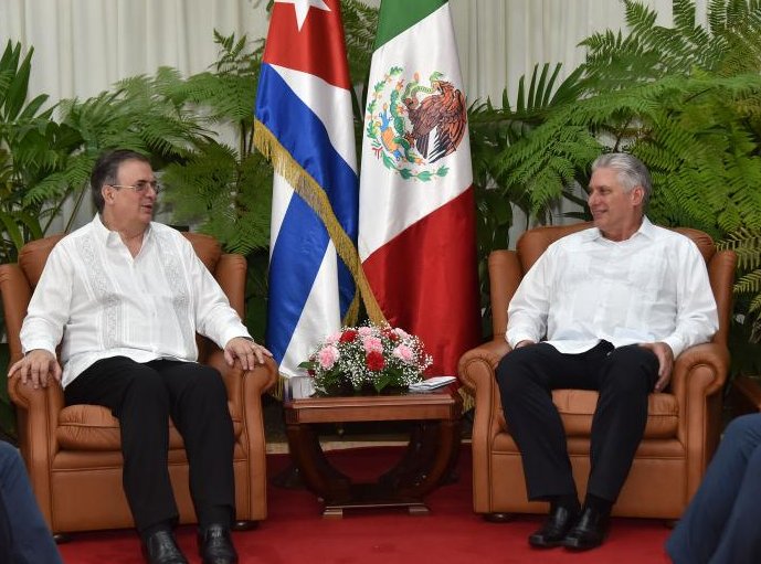 Presidente Díaz-Canel y el Canciller de México