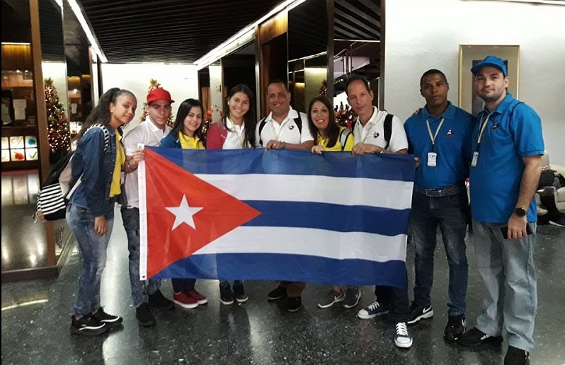 Parte de la representación cubana que participará en el Congreso Internacional de Jóvenes y Estudiantes