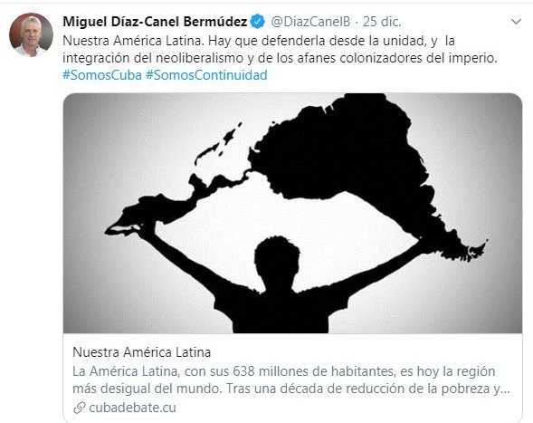 Tuit de Miguel Díaz-Canel Bermúdez
