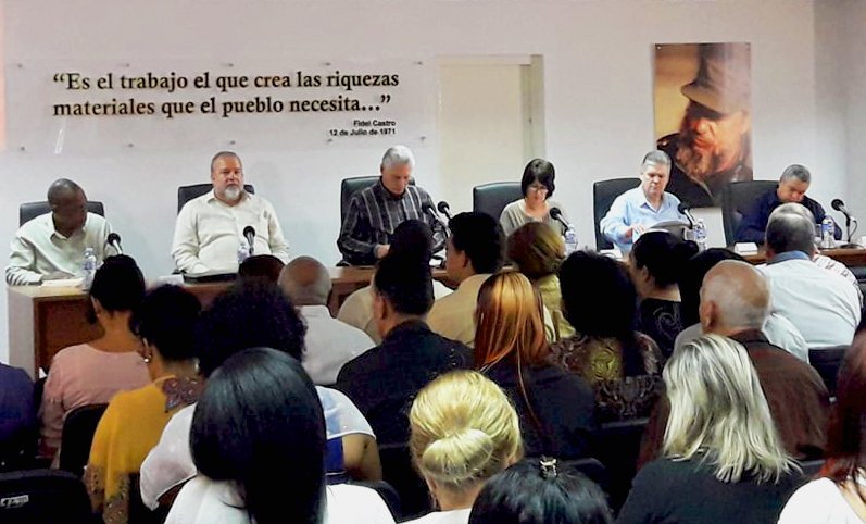 Miguel Díaz-Canel Bermúdez en el balance anual del Ministerio de Trabajo y Seguridad Social