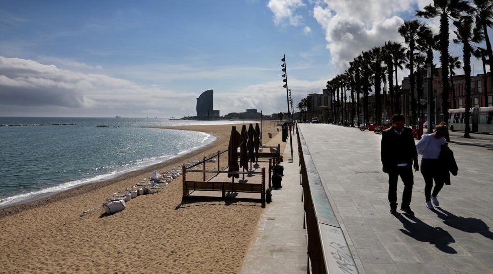 Playas vacías en Barcelona