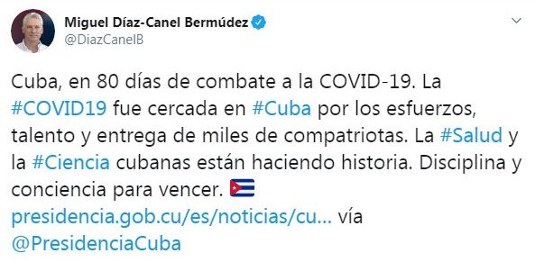 Twit de Presidente de Cuba