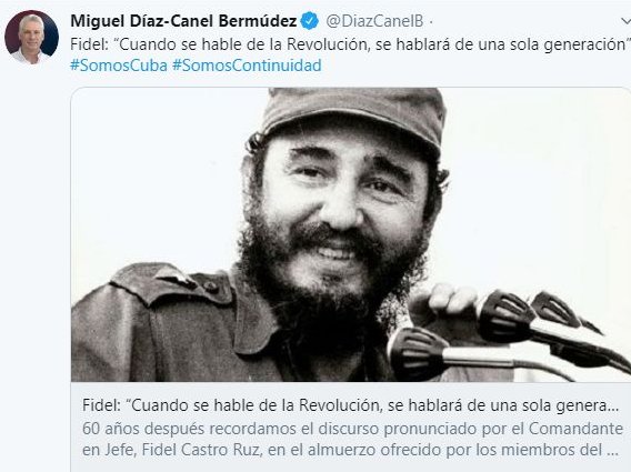 Tuit de Miguel Díaz-Canel