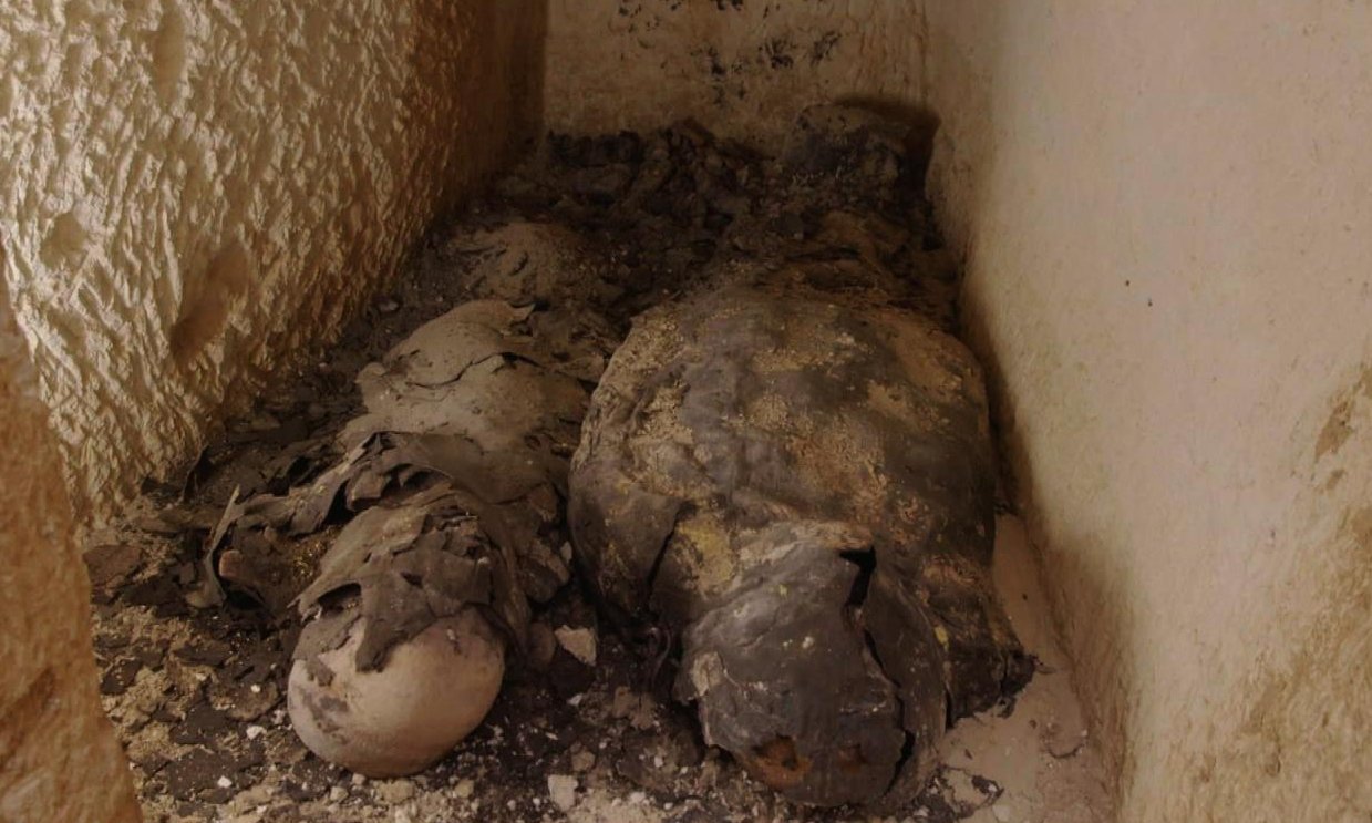 Momias encontradas en el templo Taposiris Magna.