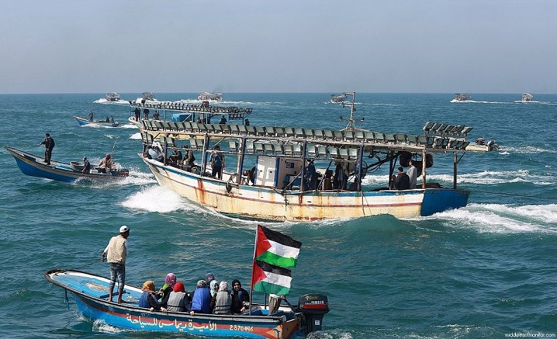 Pescadores palestinos en Gaza