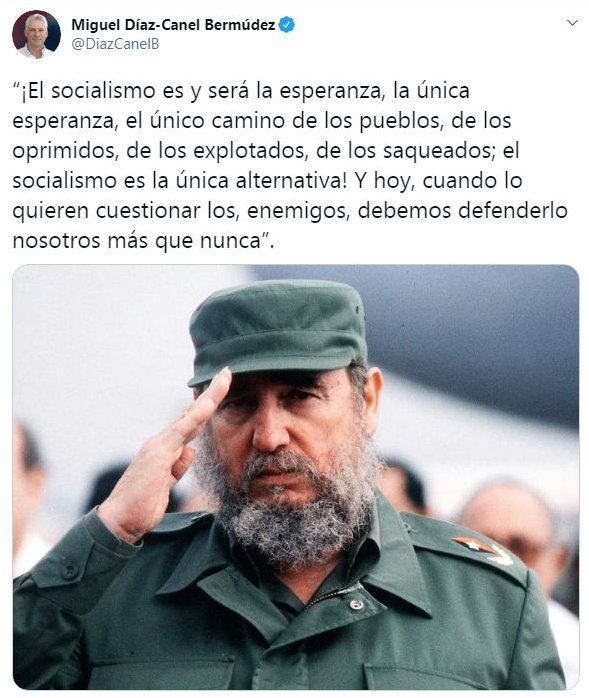 Tuit del Presidente de Cuba