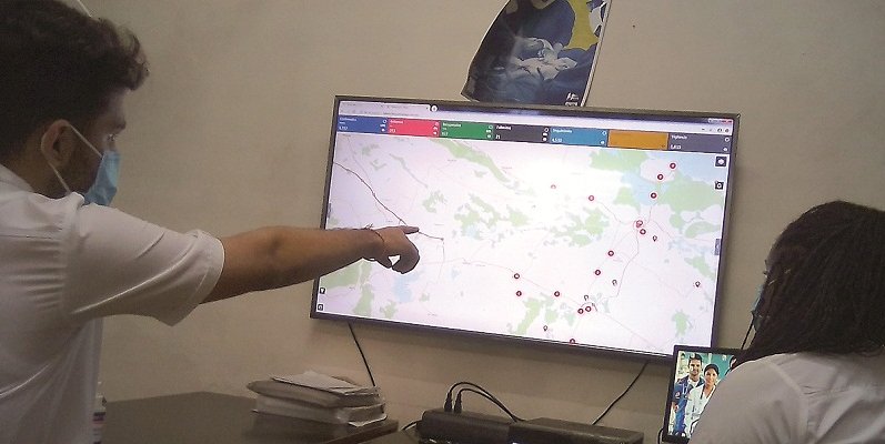 En el puesto de la Dirección Provincial de Salud