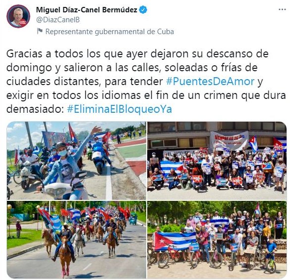 Caravana internacional contra el bloqueo de Estados Unidos a Cuba