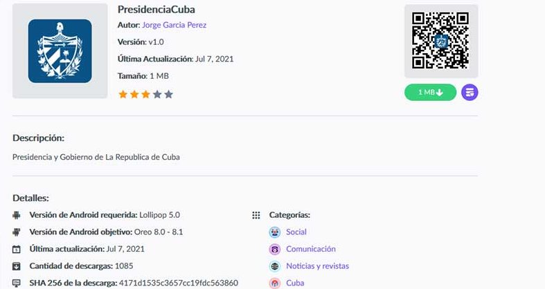 App Presidencia Cuba