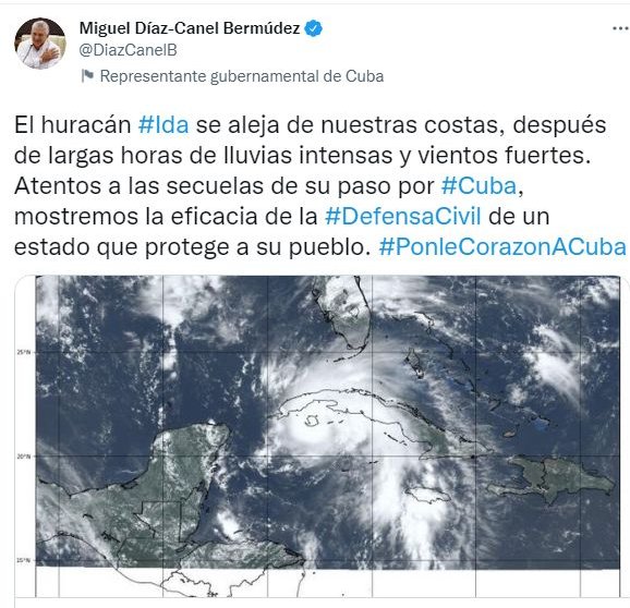 Tuit del Presidente de Cuba