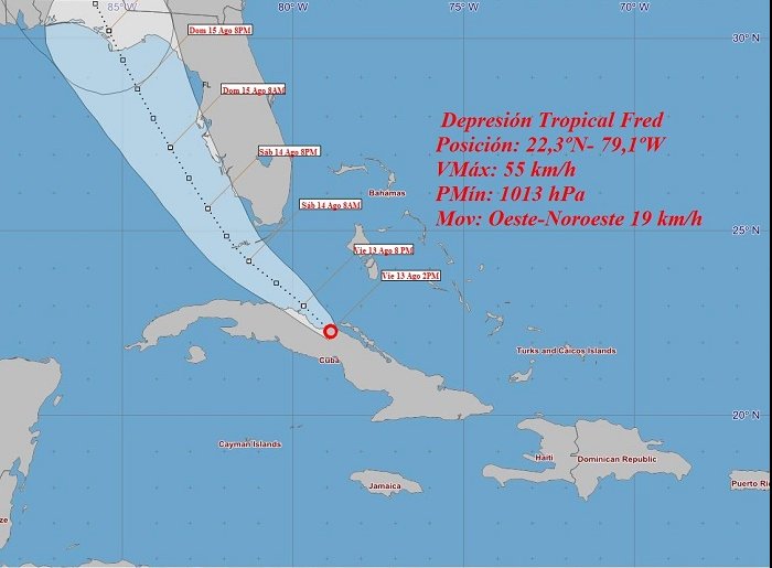 Cono de trayectoria DT Fred