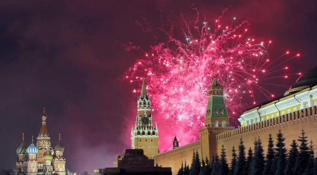 Rusia celebrando la llegada del año nuevo
