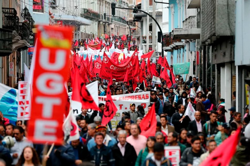 El movimiento sindical ecuatoriano exigió una mayor inversión social para los próximos años.