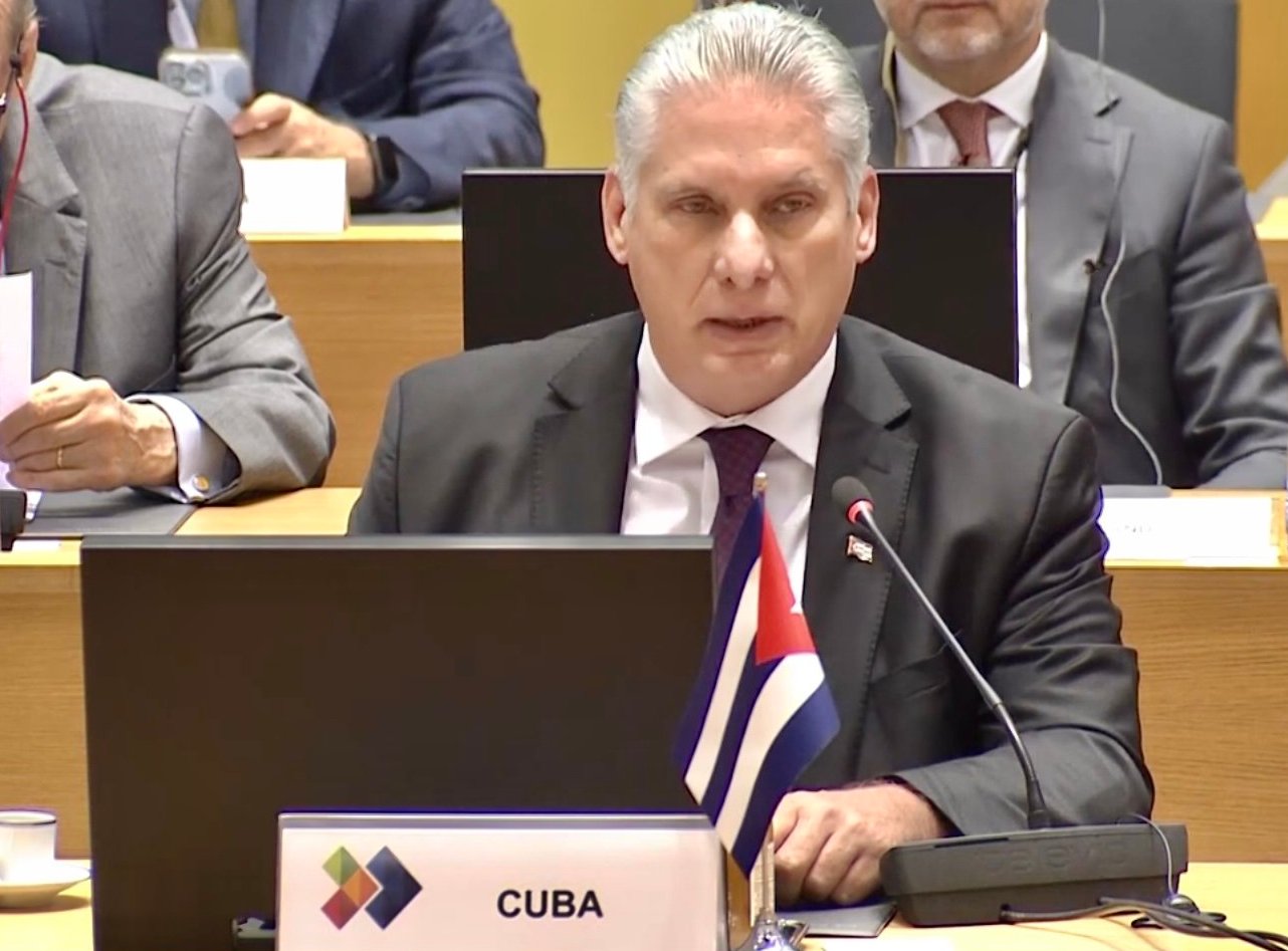 Presidente Díaz-Canel formula discurso en Cumbre UE-Celac