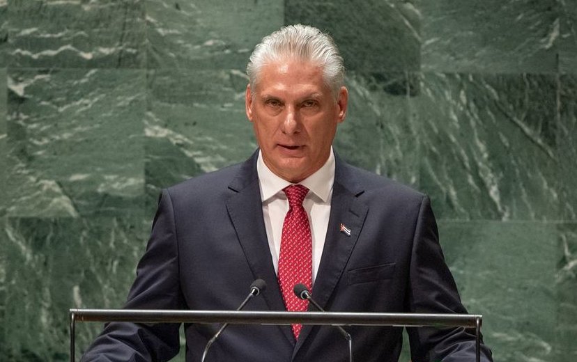 El presidente de Cuba, Miguel Díaz-Canel Bermúdez, interviene en el debate general del 78 período de sesiones de la Asamblea General.