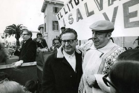 Pablo Neruda y Salvador Allende