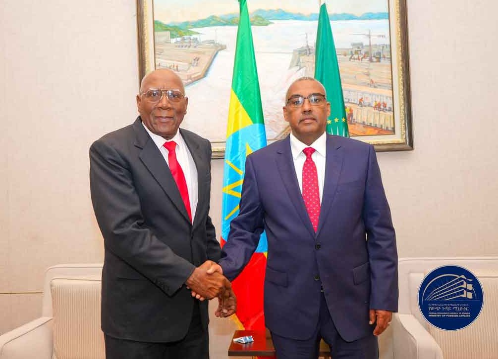 Demeke Mekonnen, viceprimer ministro y titular de Asuntos Exteriores de Etiopía, dialogó con el vicepresidente de Cuba, Salvador Valdés Mesa