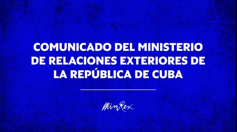Comunicado oficial del Ministerio de Relaciones Exteriores