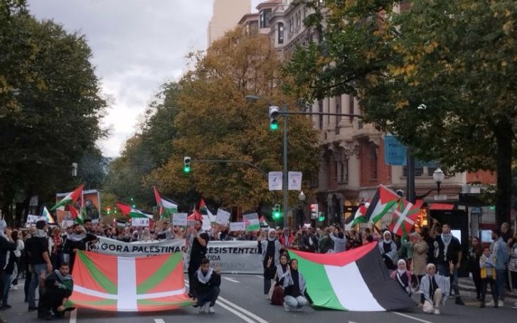 Manifestación a favor de la resistencia palestina