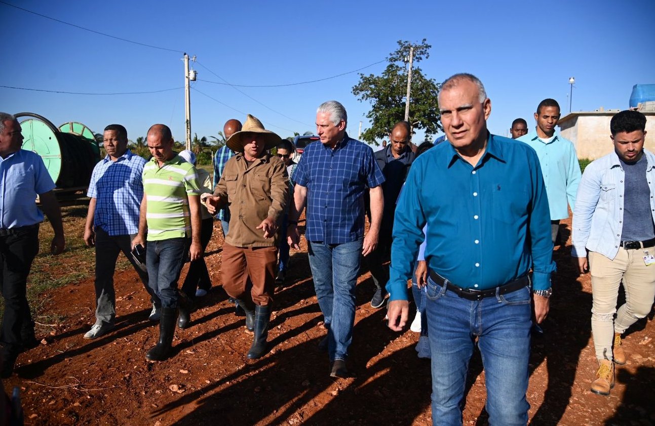 Caminando entre surcos, el Presidente conoció sobre los resultados de la siembra de cultivos