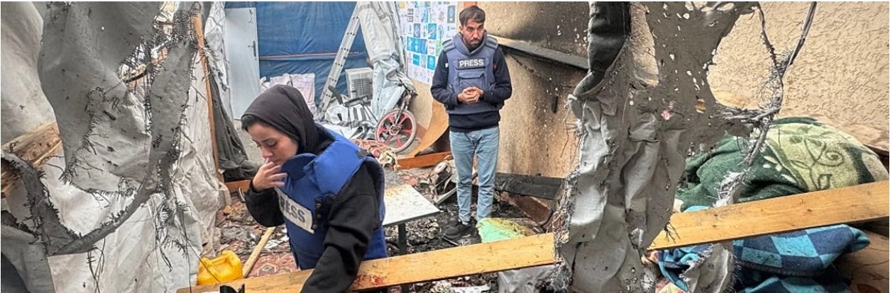 Periodistas quemados vivos en bombardeo israelí en Gaza