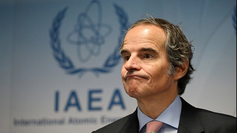 El director general de la OIEA, Rafael Grossi, durante su intervención en rueda de prensa en la reunión de la Junta de Gobernadores.