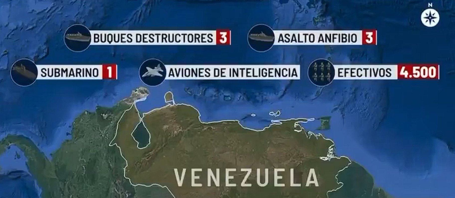 El Pentágono ha difundido las primeras imágenes de la Cuarta Flota del Comando Sur en el Mar Caribe