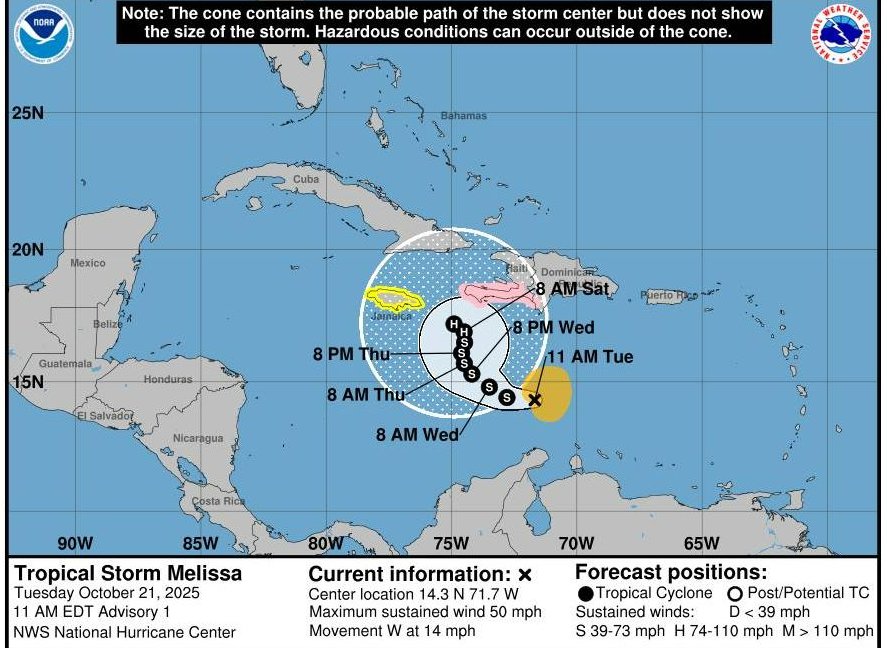 Tormenta tropical Melissa.