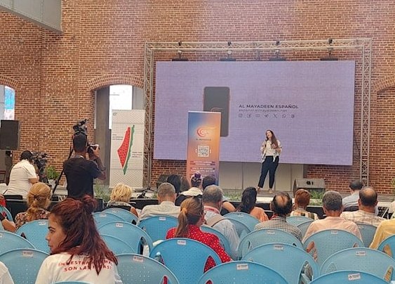Al Mayadeen, un canal panárabe con sede en Líbano, se presentó en el Festival Granma-Rebelde.