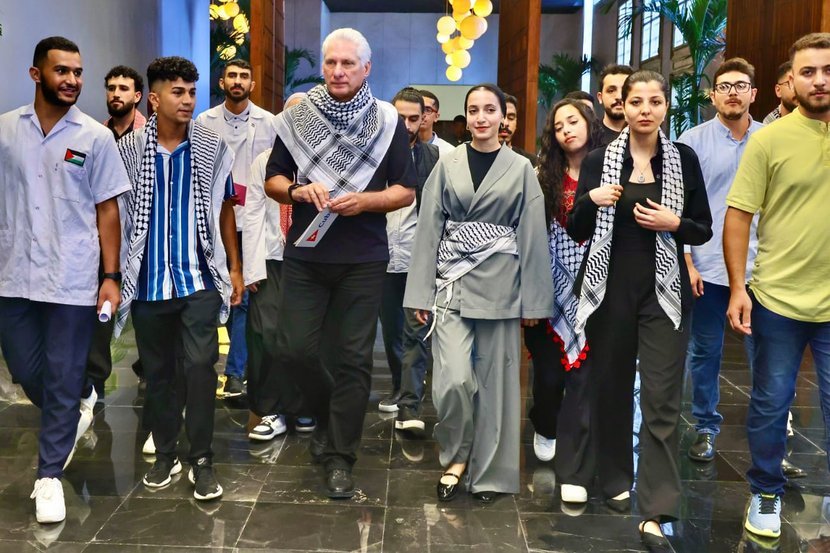 En la Mesa Redonda: Encuentro de Díaz-Canel con jóvenes palestinos