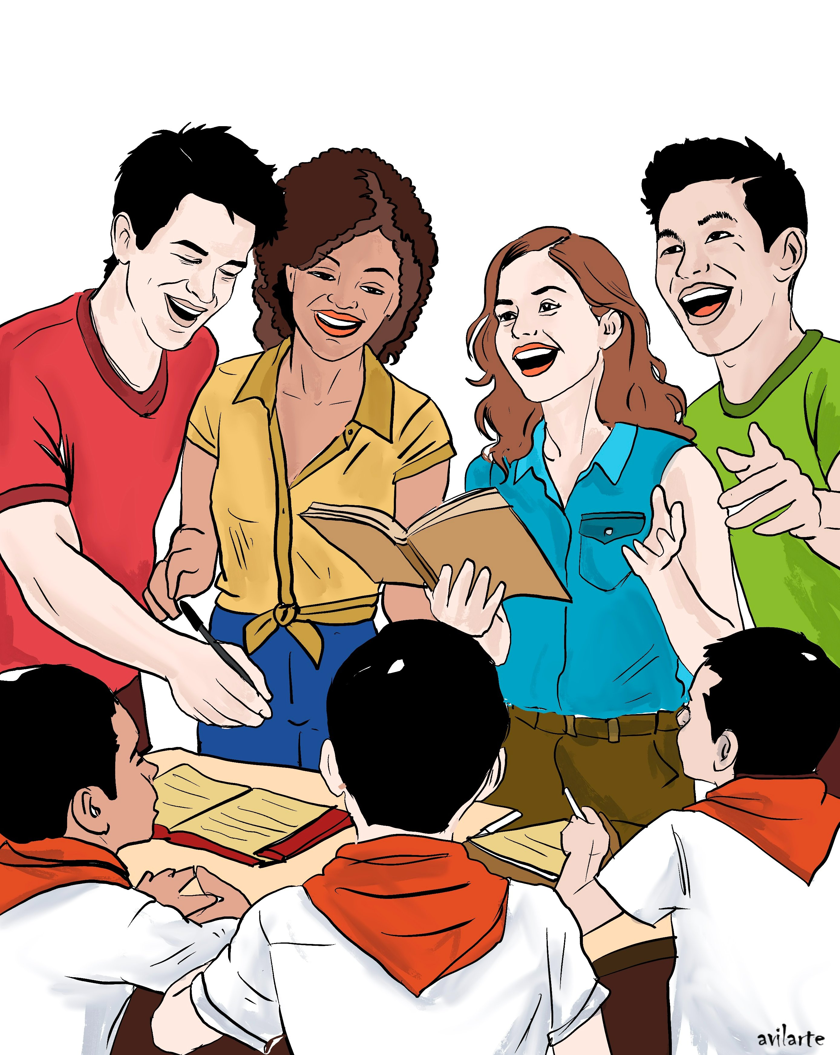 Jóvenes universitarios han decidido volcarse hoy para combinar los estudios diarios con las horas, energías y creatividad para educar a otros.