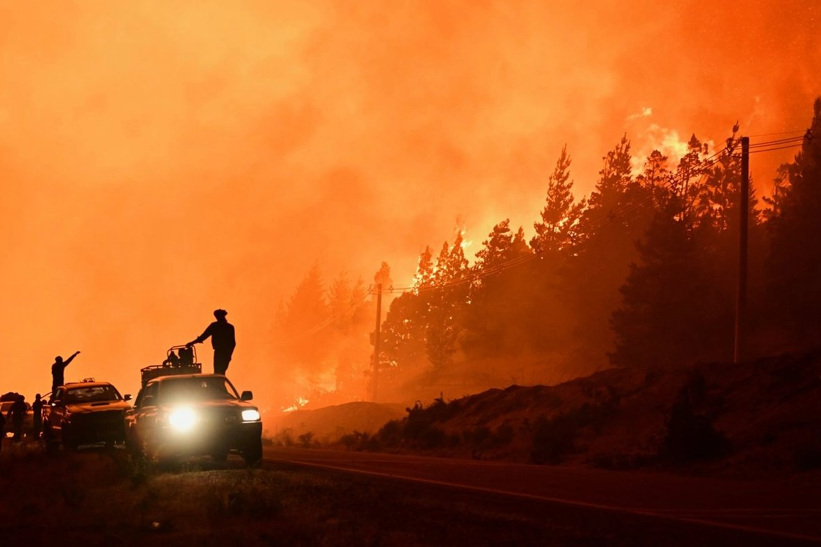 Incendios forestales en El Hoyo, Patagonia, Argentina