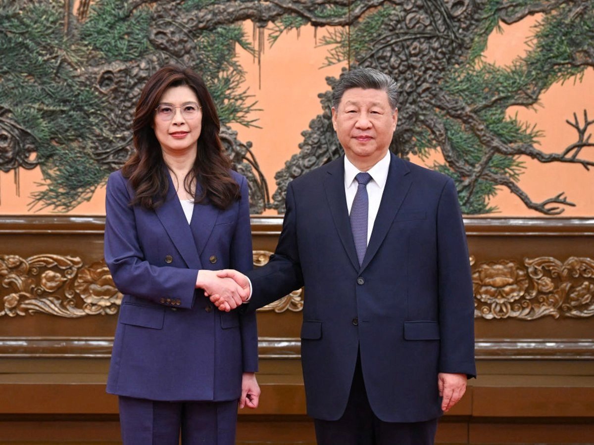 Xi Jinping y Cheng Li-wun, presidenta del Kuomintang de Taiwán