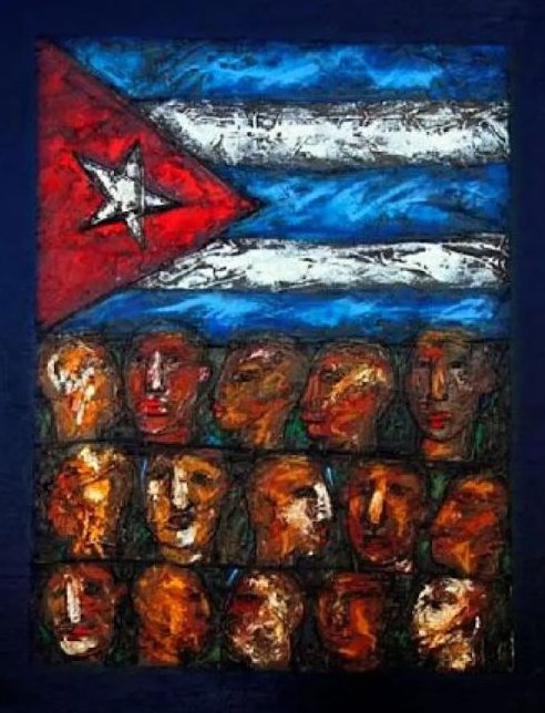 Obra Gente y bandera de Eduardo Roca (Choco)