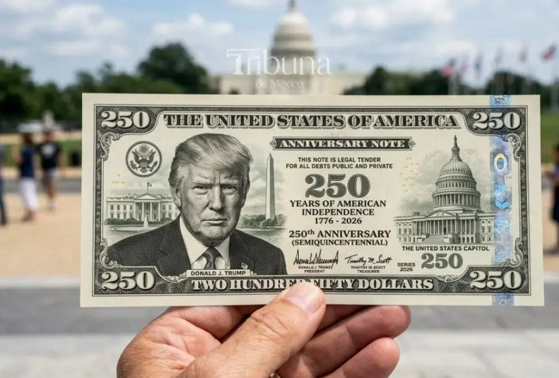 Esta es la versión del diario Tribuna de México sobre el billete Trump.