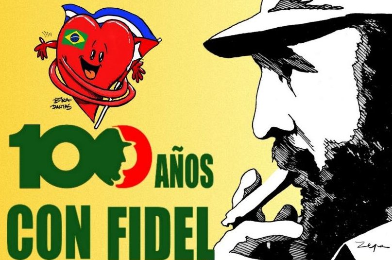 En San Paulo, exposición de caricaturas en homenaje al Comandante en Jefe