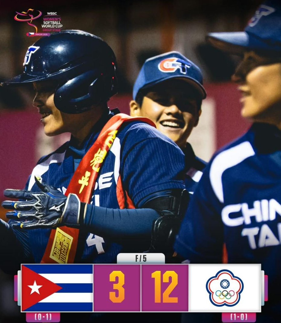 Cuba sufrió ante Taipéi de China en el inicio de la Copa Mundial femenina de softbol