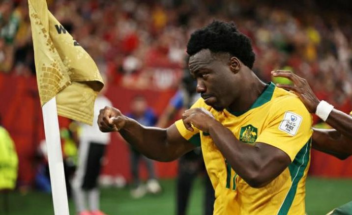 Nestory Irakunda marcó el primer gol de los australianos en la Copa Mundial de Fútbol 2026.