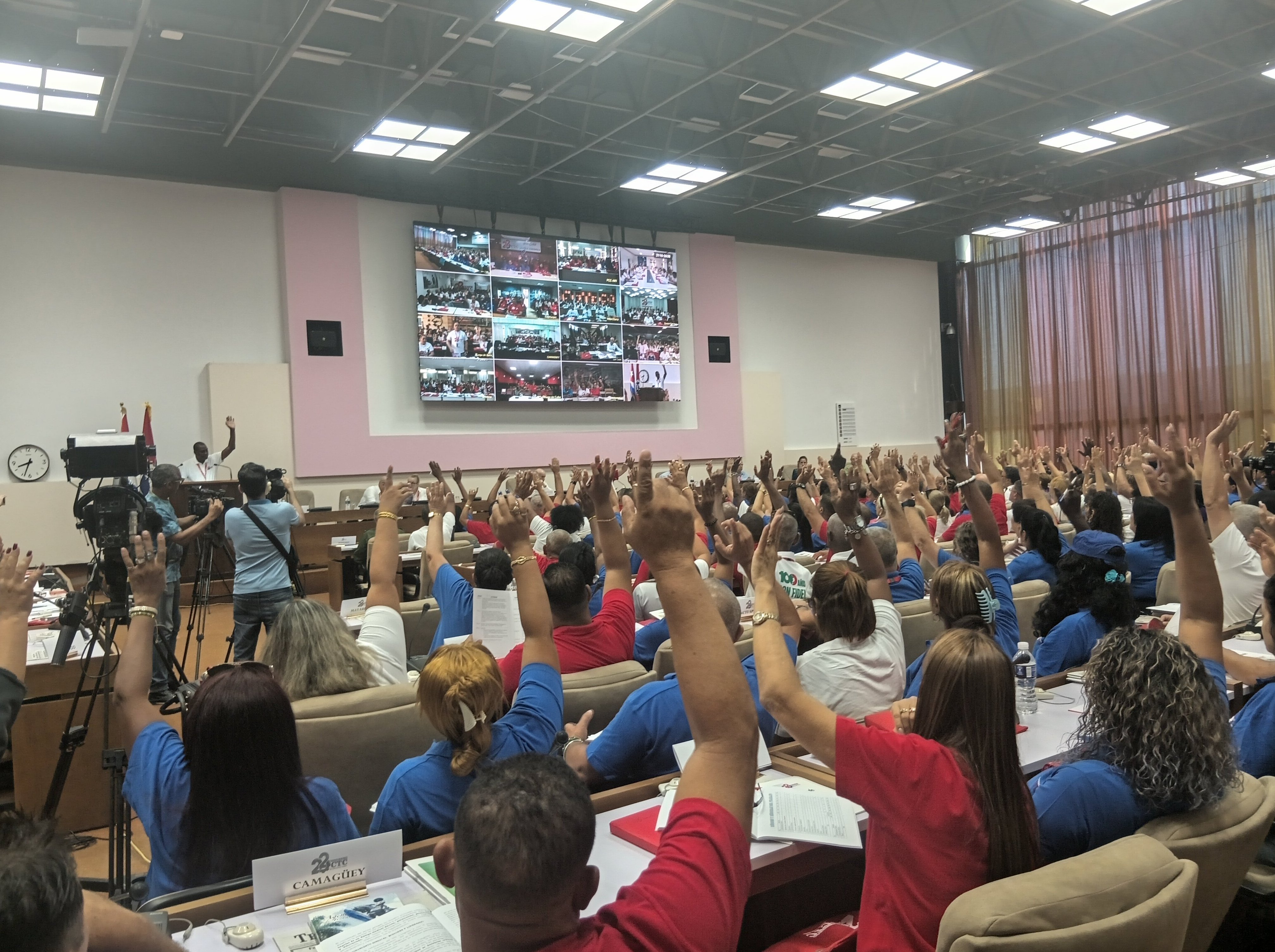 Sesiones finales del 22 Congreso de la CTC. Fue por videoconferencia