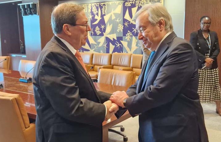 Dos días después de sesión de la Asamblea Secretario General de la ONU recibió a Canciller cubano